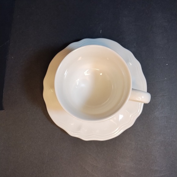 Set of 4 Federalist Ironstone Cup & Saucer‎ Scalloped Edge 4238 Japan 3" Vintage - Picture 13 of 16